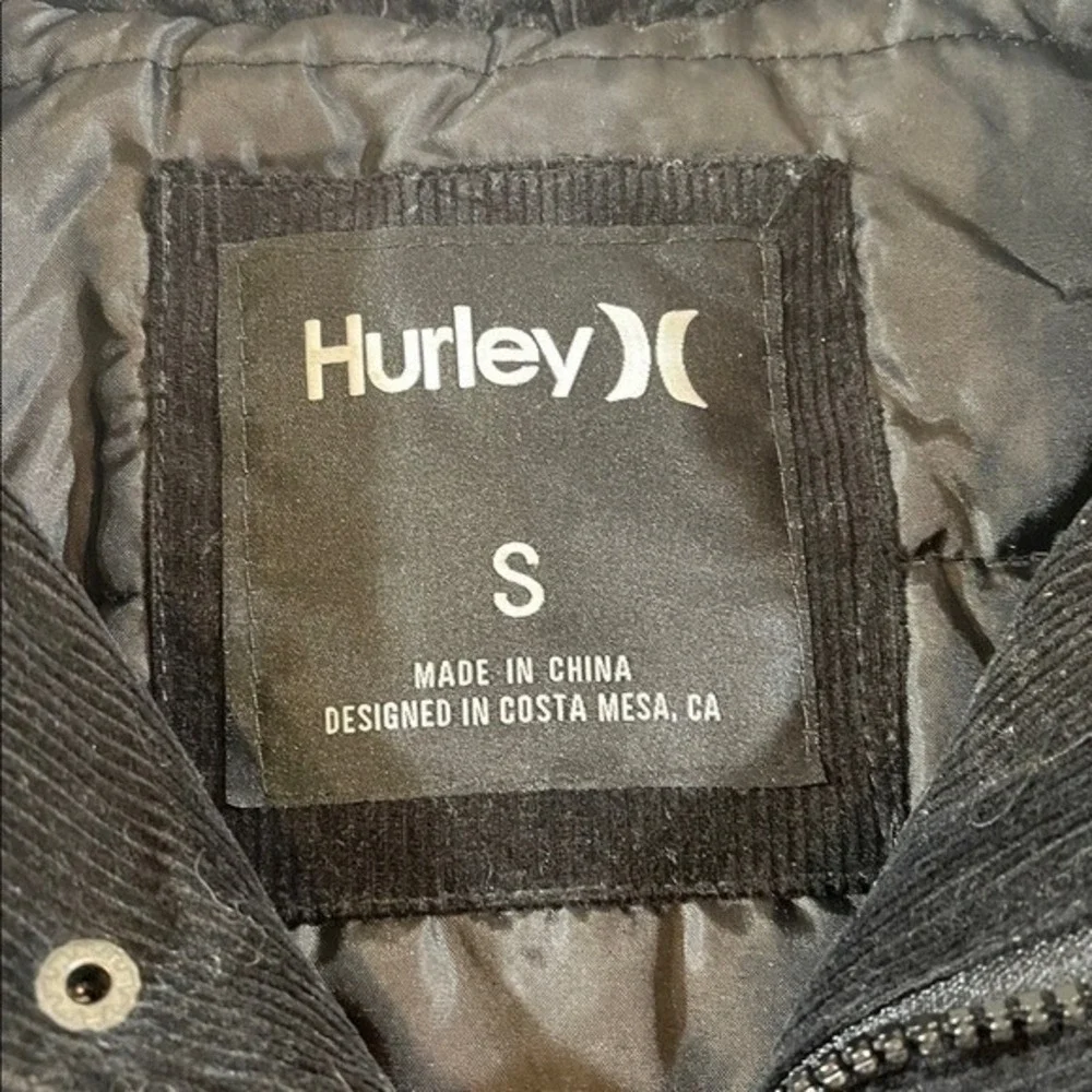 Men's Hurley Black Corduroy‎ Sherpa Collar Jacket S